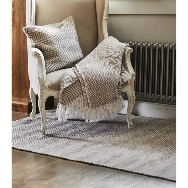 Hug Rug Woven Herringbone Throw Natural