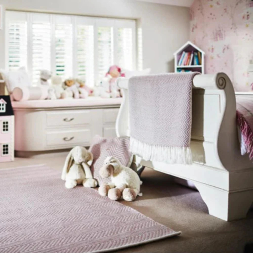 Hug Rug Woven Herringbone Throw Rose - Phoenox Textiles