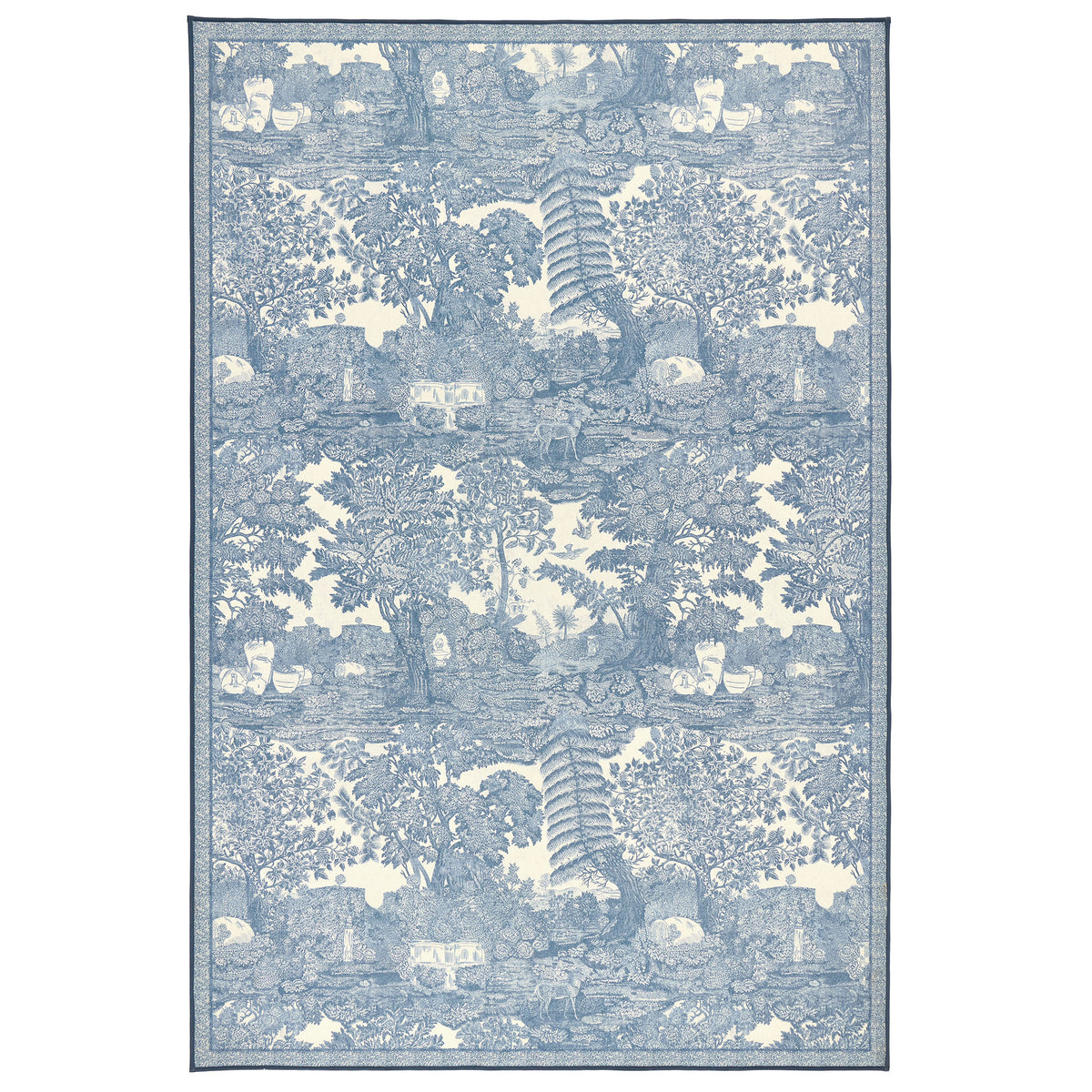 Sanderson by Highgrove x Hug Rug Eco-Washable Highgrove Toile Tetbury Blue