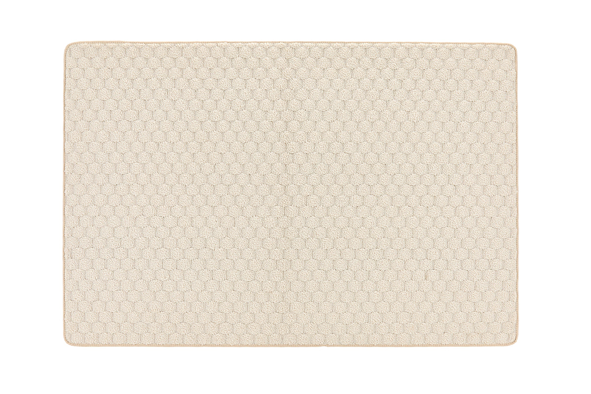 My Mat Sculptured Washable Honeycomb Ivory