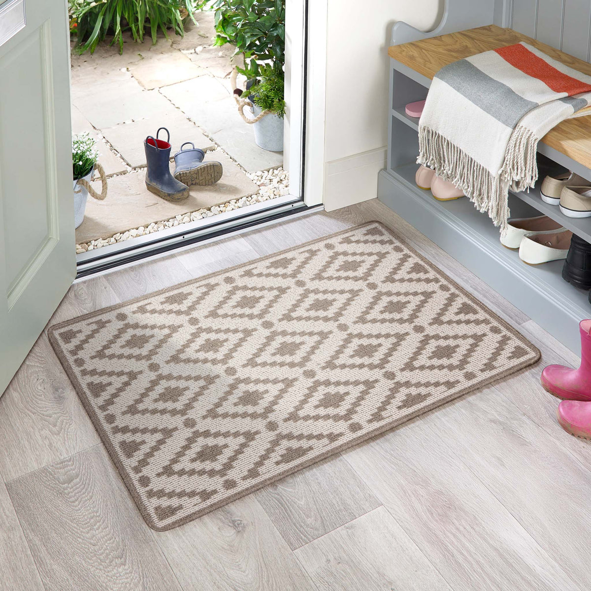My Mat Stain Resistant Ikat Stone