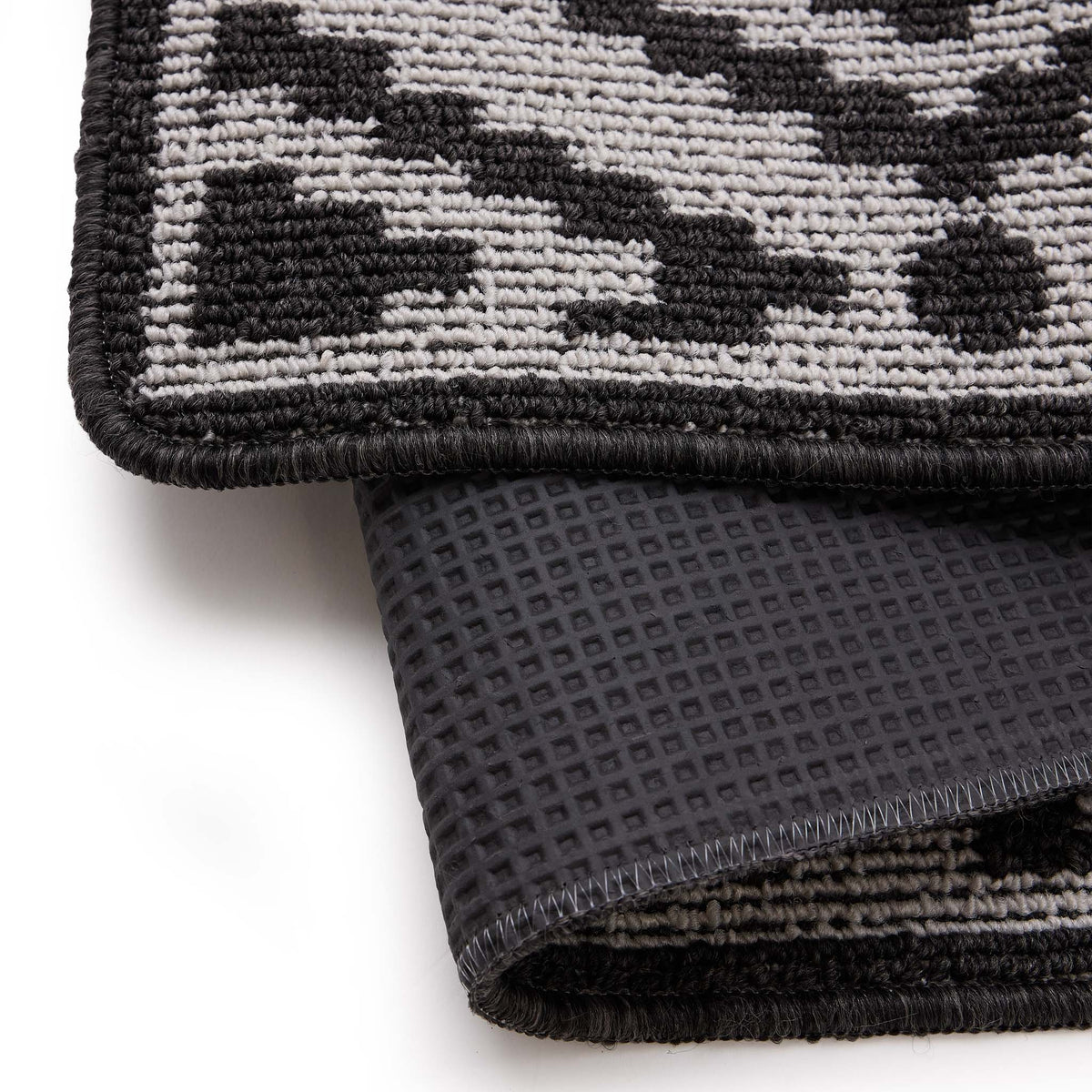 My Mat Stain Resistant Ikat Silver & Charcoal- Washable doormat featuring an Ikat Pattern.