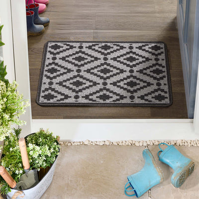 My Mat Stain Resistant Ikat Charcoal