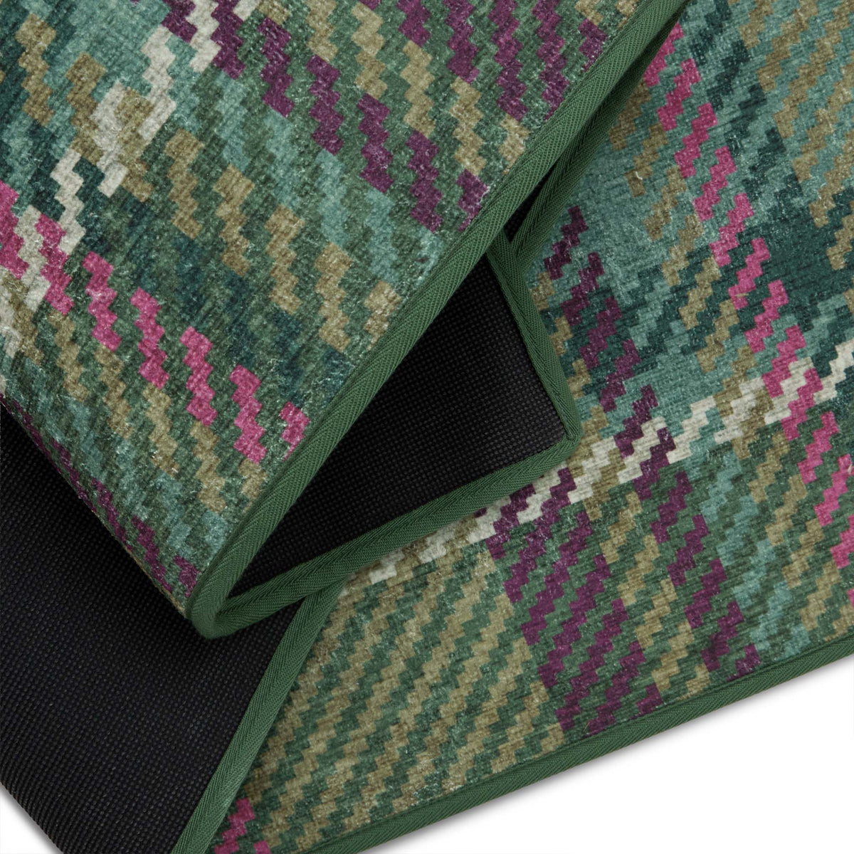 Hug Rug Eco-Washable Isla Plaid Emerald