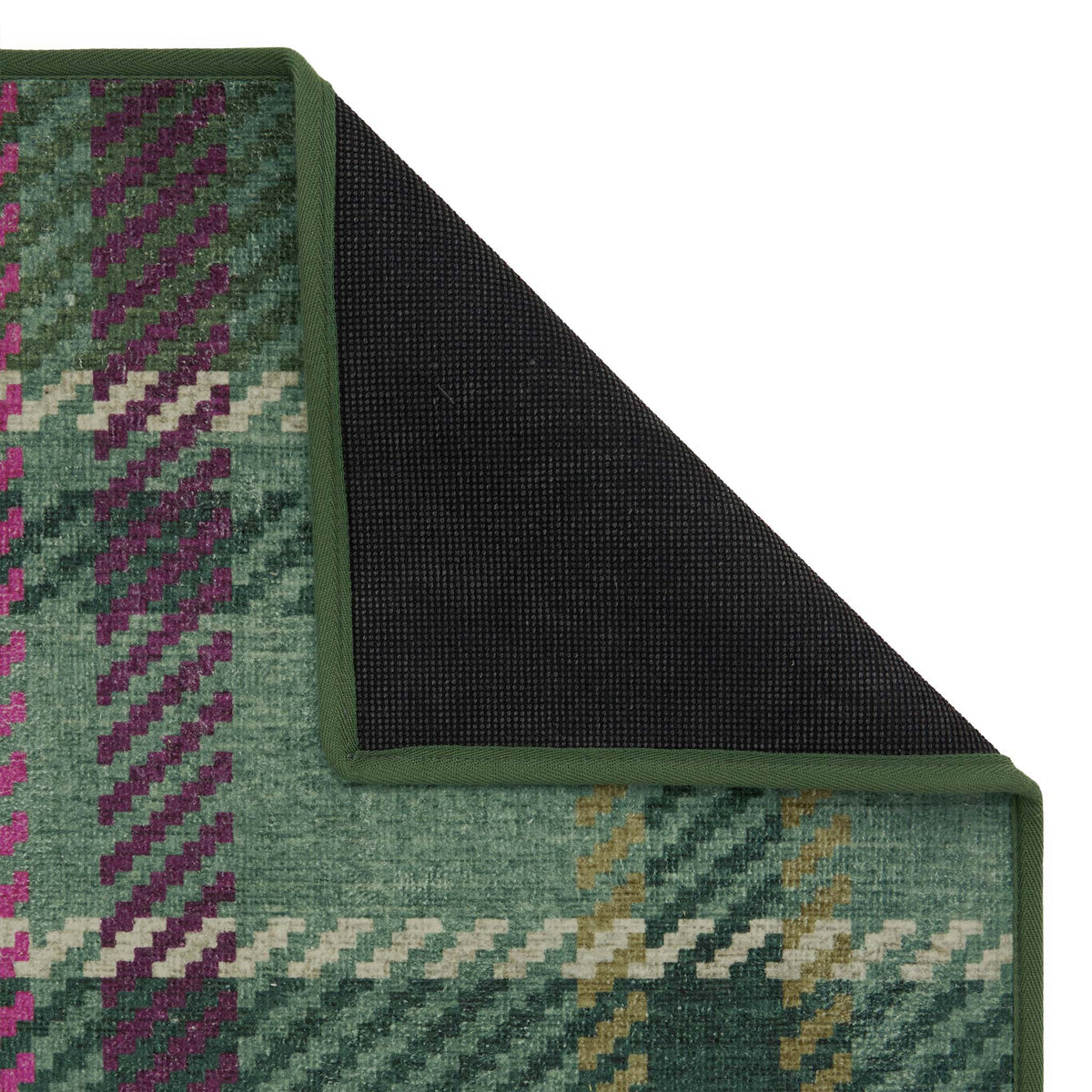 Hug Rug Eco-Washable Isla Plaid Emerald