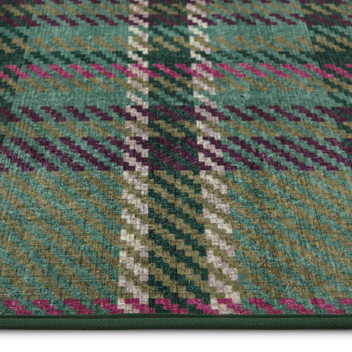 Hug Rug Eco-Washable Isla Plaid Emerald