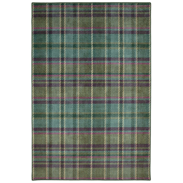 Hug Rug Eco-Washable Isla Plaid Emerald