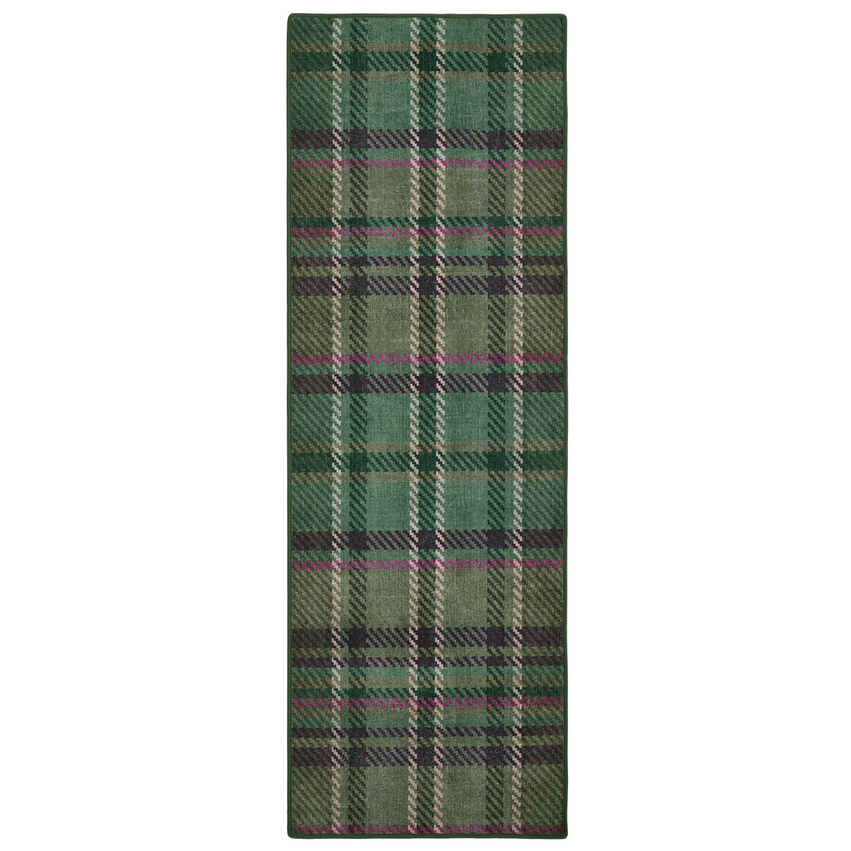 Hug Rug Eco-Washable Isla Plaid Emerald