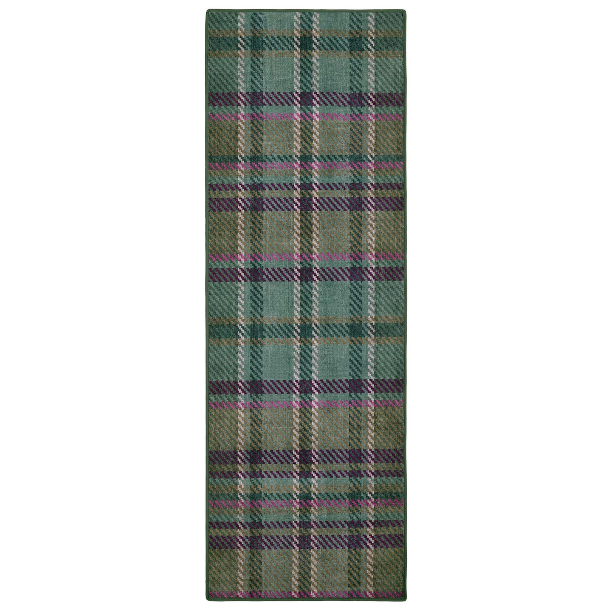 Hug Rug Eco-Washable Isla Plaid Emerald