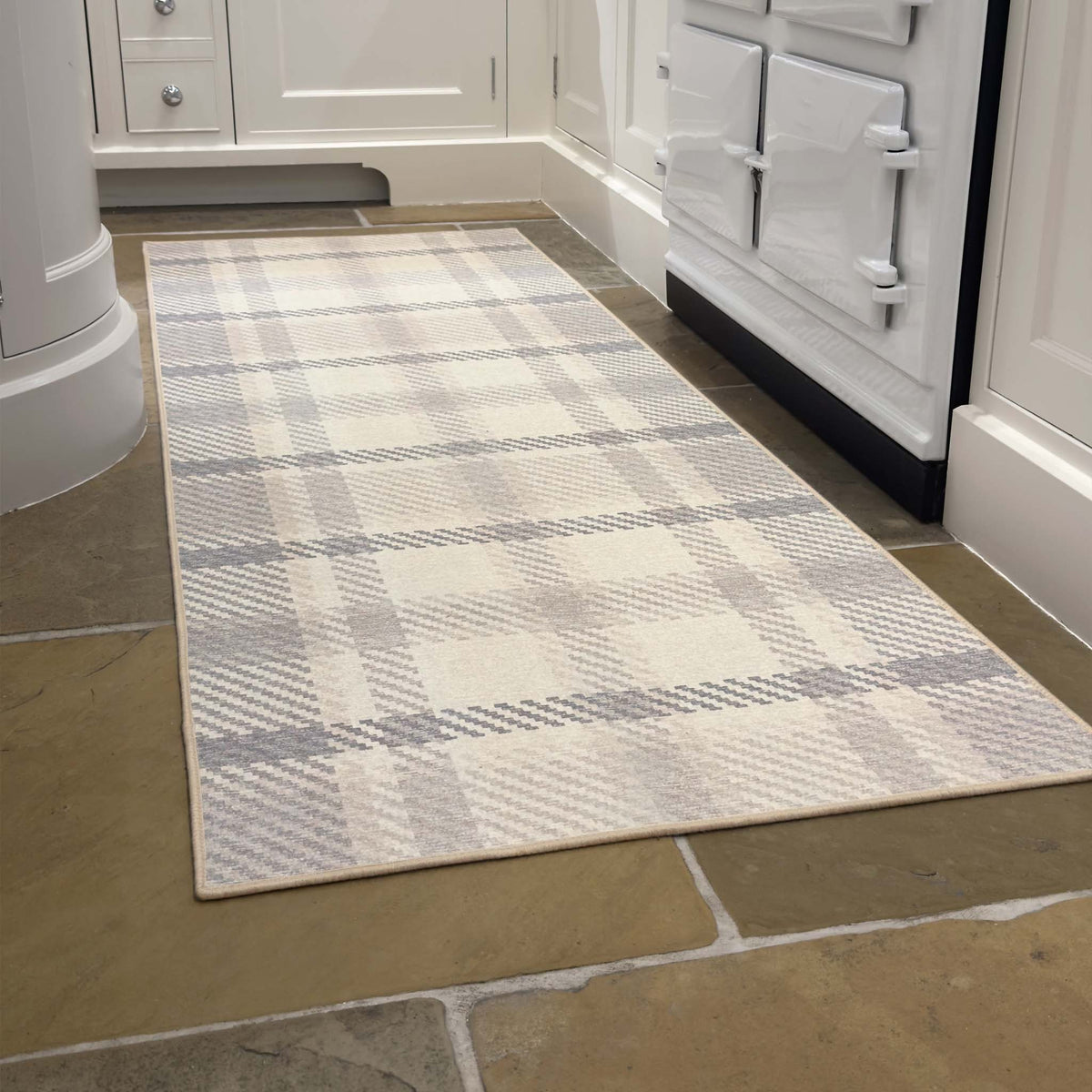 Hug Rug Eco-Washable Isla Plaid Natural