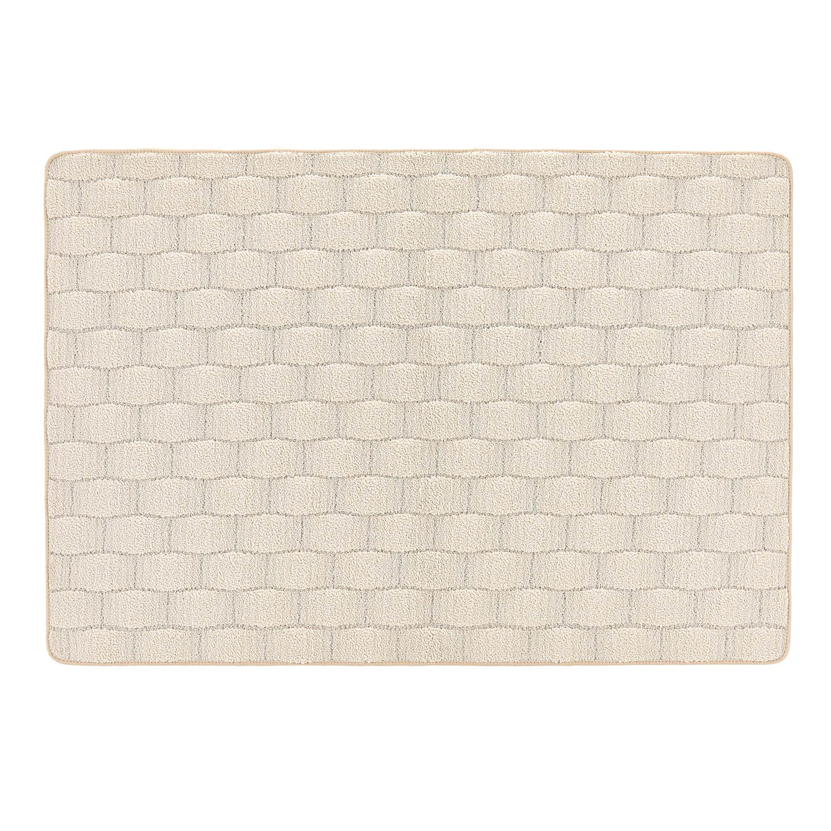 My Mat Sculptured Washable Basket Weave Ivory