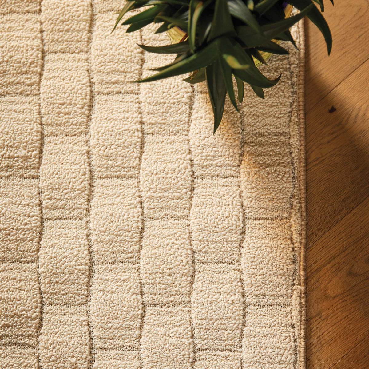 My Mat Sculptured Washable Basket Weave Ivory