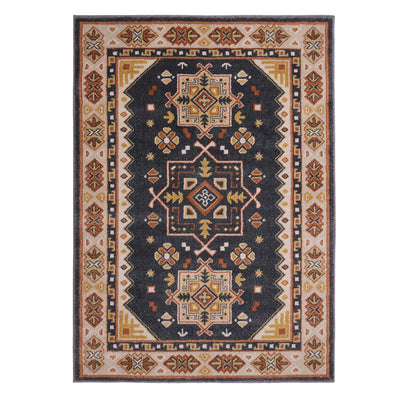 Izmir Grey Rug- 100% polypropylene rug in a traditional tribal pattern.