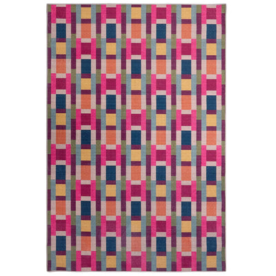 Hug Rug Eco-Washable Jude Geo Weave Bright