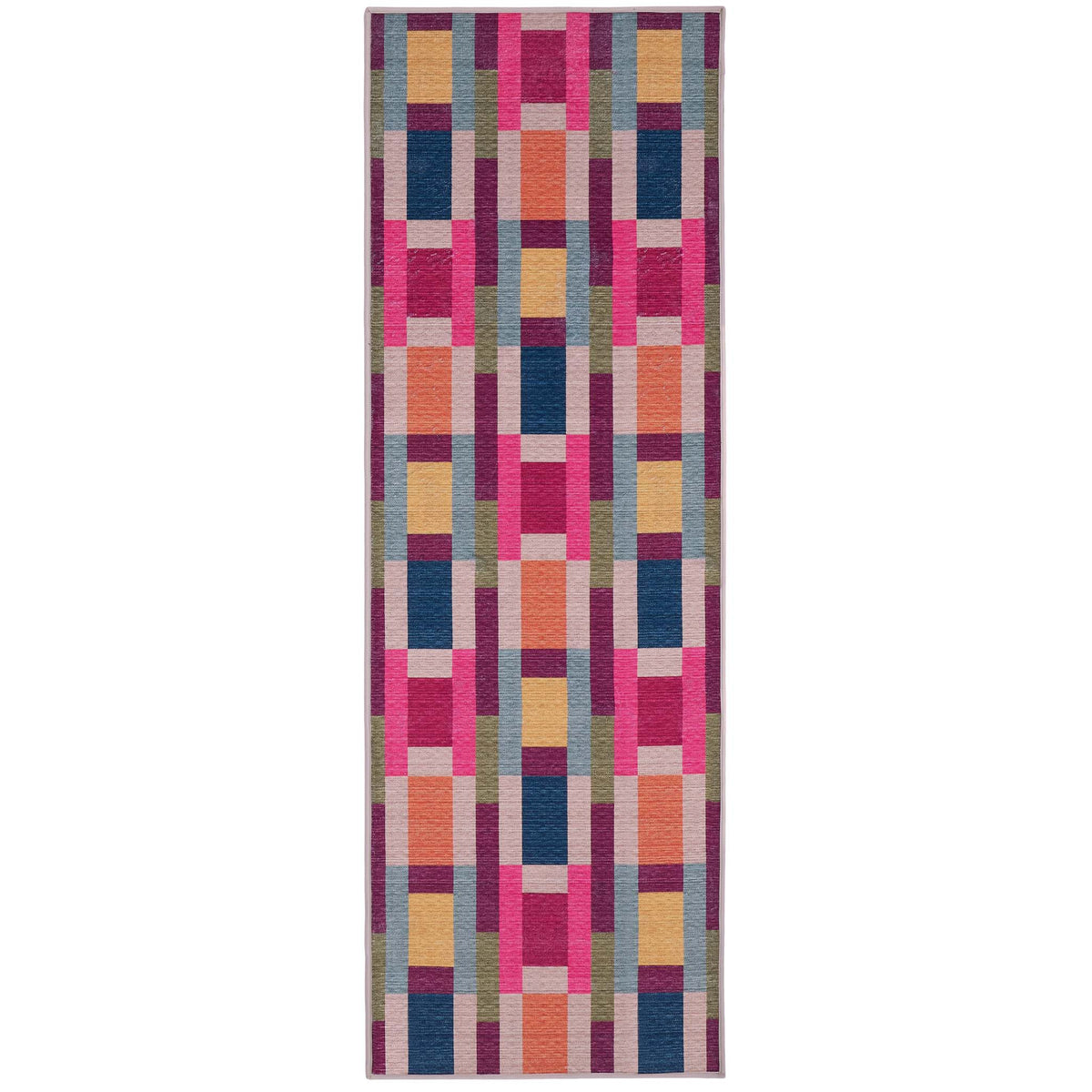 Hug Rug Eco-Washable Jude Geo Weave Bright