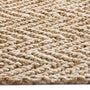 Close-up of Origins Jute Herringbone Doormat with a herringbone woven design.