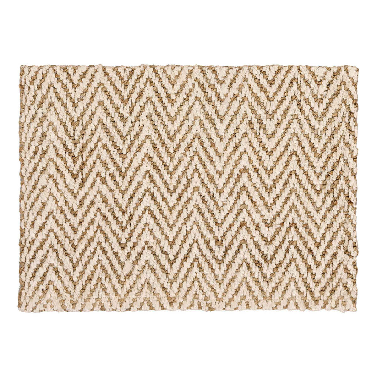 Origins Jute Herringbone Doormat with a herringbone woven design.