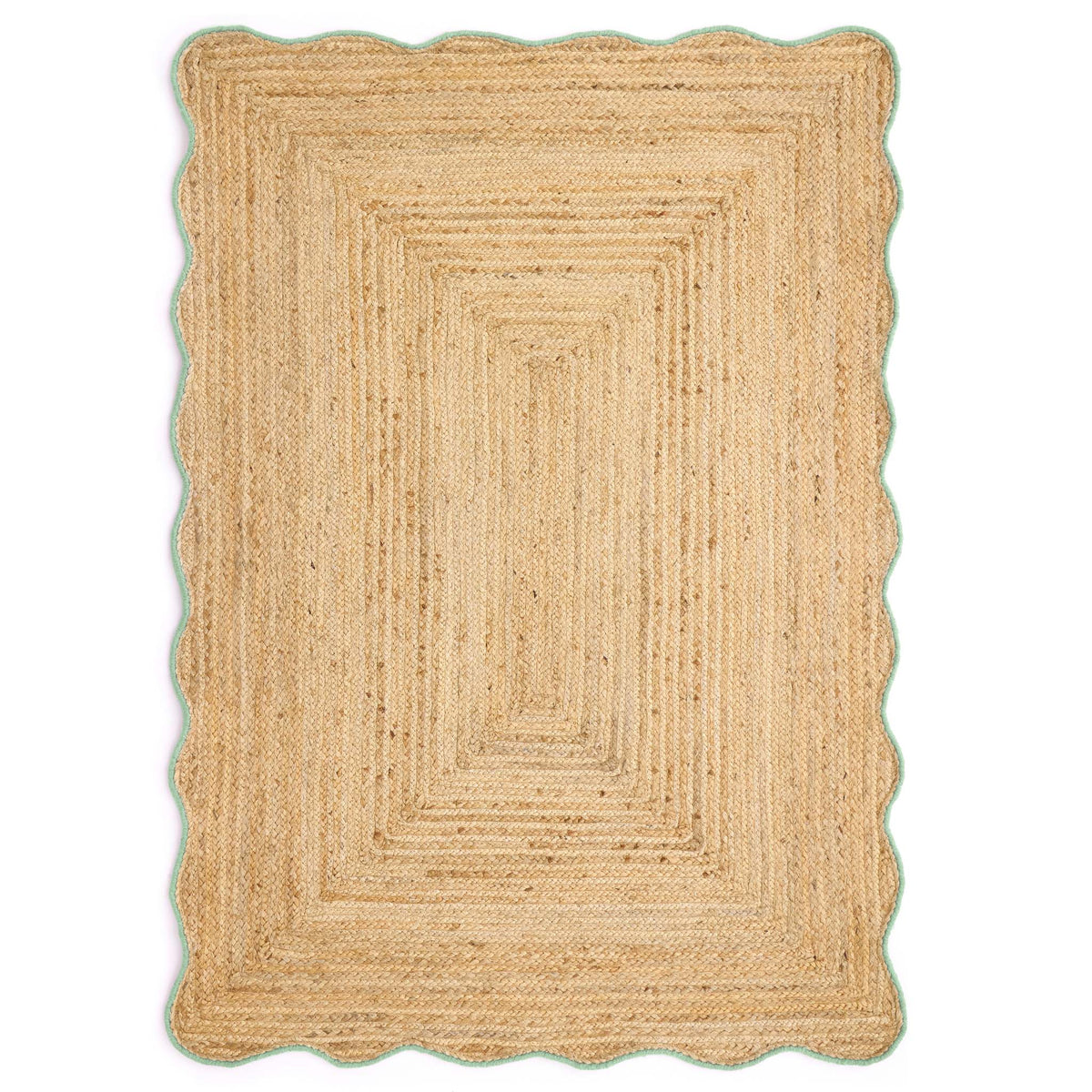 Origins Jute Scalloped Edge Green Rug