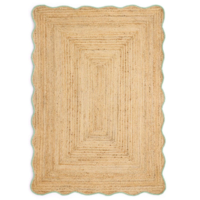 Origins Jute Scalloped Edge Green Rug