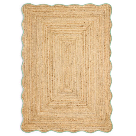Origins Jute Scalloped Edge Green Rug