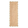 Jute Scalloped Edge Green Rug-  natural jute rug with a green wool whipped border.