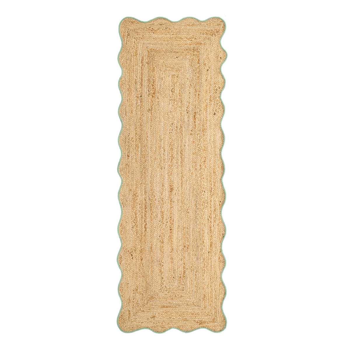 Origins Jute Scalloped Edge Green Rug