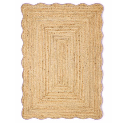 Origins Jute Scalloped Edge Lilac Rug