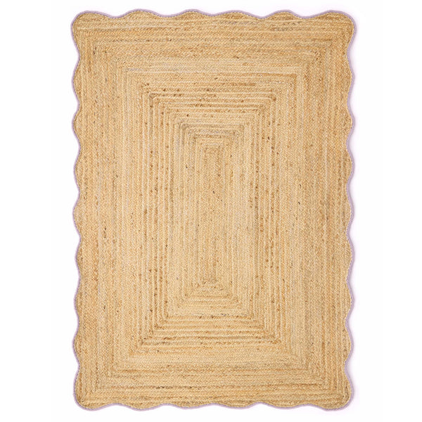 Origins Jute Scalloped Edge Lilac Rug