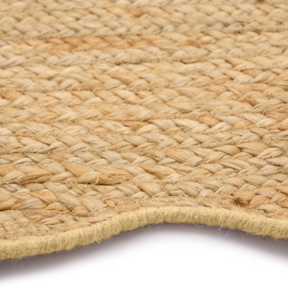 Origins Jute Scalloped Edge Yellow Rug