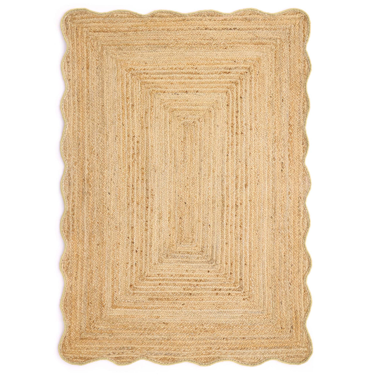 Origins Jute Scalloped Edge Yellow Rug