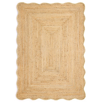 Origins Jute Scalloped Edge Yellow Rug