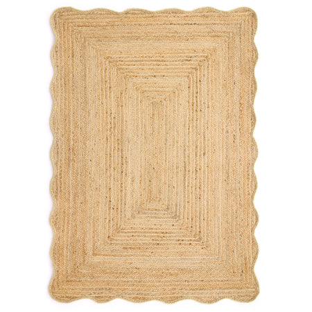 Origins Jute Scalloped Edge Yellow Rug