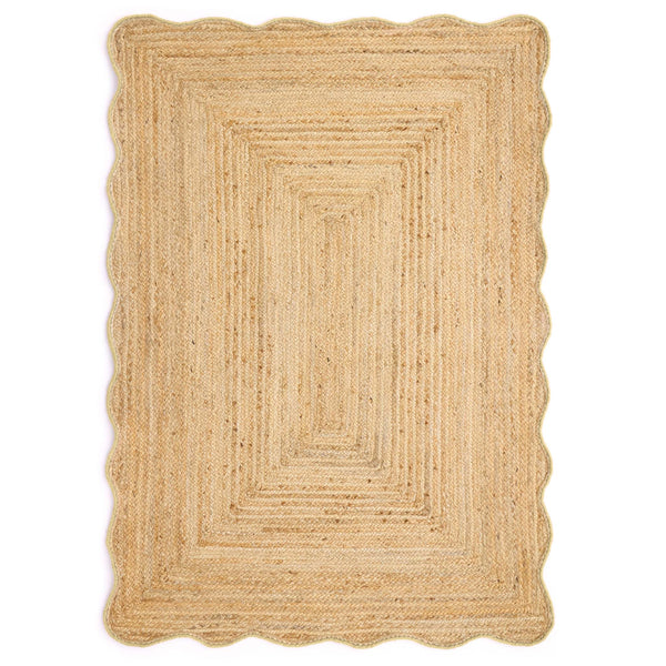 Origins Jute Scalloped Edge Yellow Rug