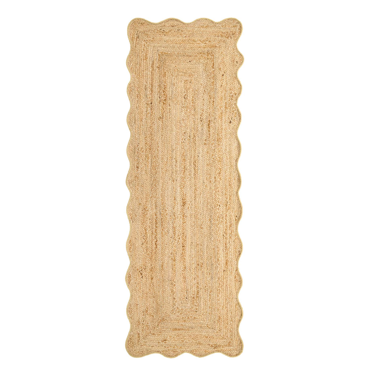 Origins Jute Scalloped Edge Yellow Rug