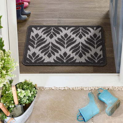 My Mat Stain Resistant Leaf Charcoal
