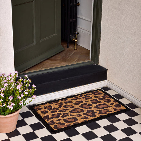 My Mat Printed Coir Leopard Border