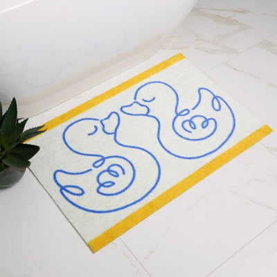 My Mat Nylon Printed Bathroom Linear Ducks