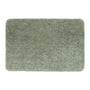 A rectangular, high-pile shag rug in a muted sage green color, shown from a top-down view on a plain white background.