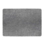 A rectangular gray shag rug with rounded corners, shown from a top-down view on a solid white background.