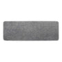 A rectangular gray shag rug with rounded corners, shown from a top-down view on a solid white background.