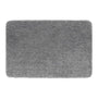 A rectangular gray shag rug with rounded corners, shown from a top-down view on a solid white background.