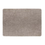 A rectangular shag rug in stone, shown from a top-down view on a solid white background.