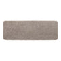A rectangular shag rug in stone, shown from a top-down view on a solid white background.
