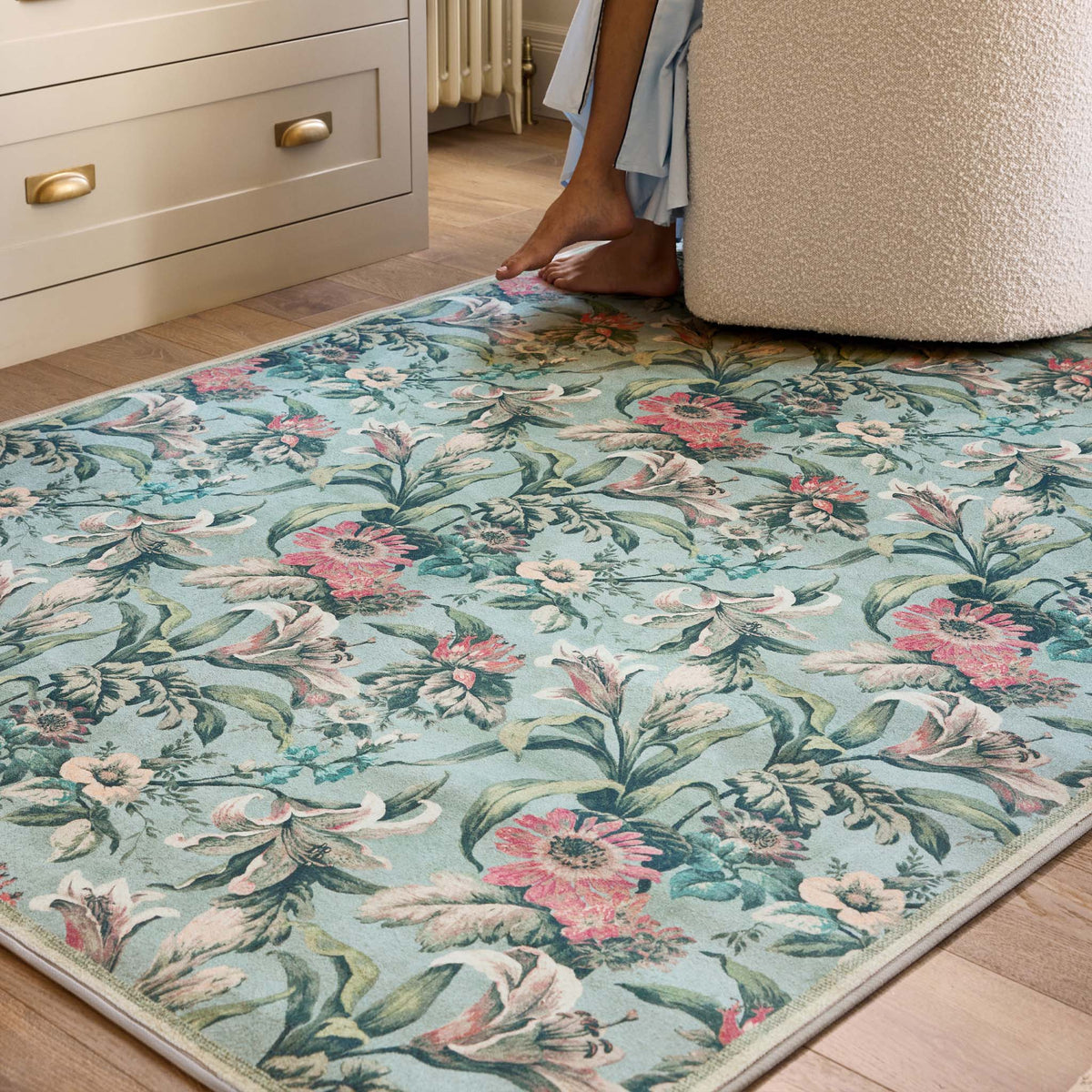 Hug Rug X Graham & Brown Lys Blue Eco-Washable