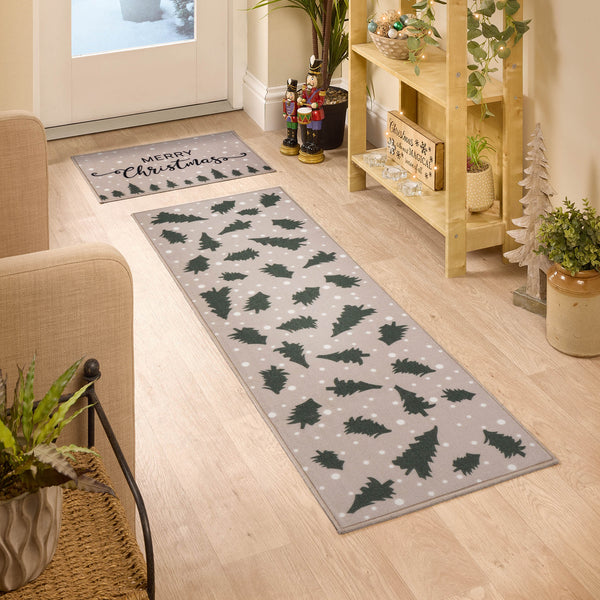 Floormatters Merry Christmas Tree Mat & Runner Set