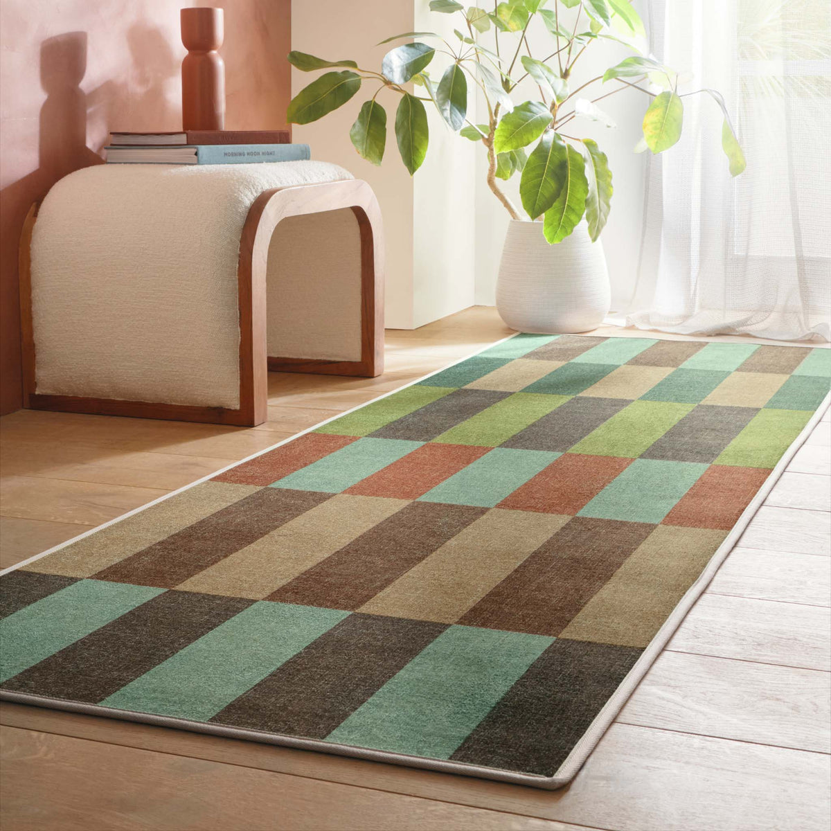 Hug Rug x Livingetc Eco-Washable Modular Stripe Earth