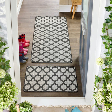 MadeNorth Stain Resistant Moroccan Tile Charcoal