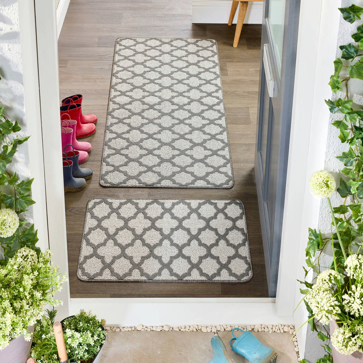 My Mat Stain Resistant Moroccan Tile Silver