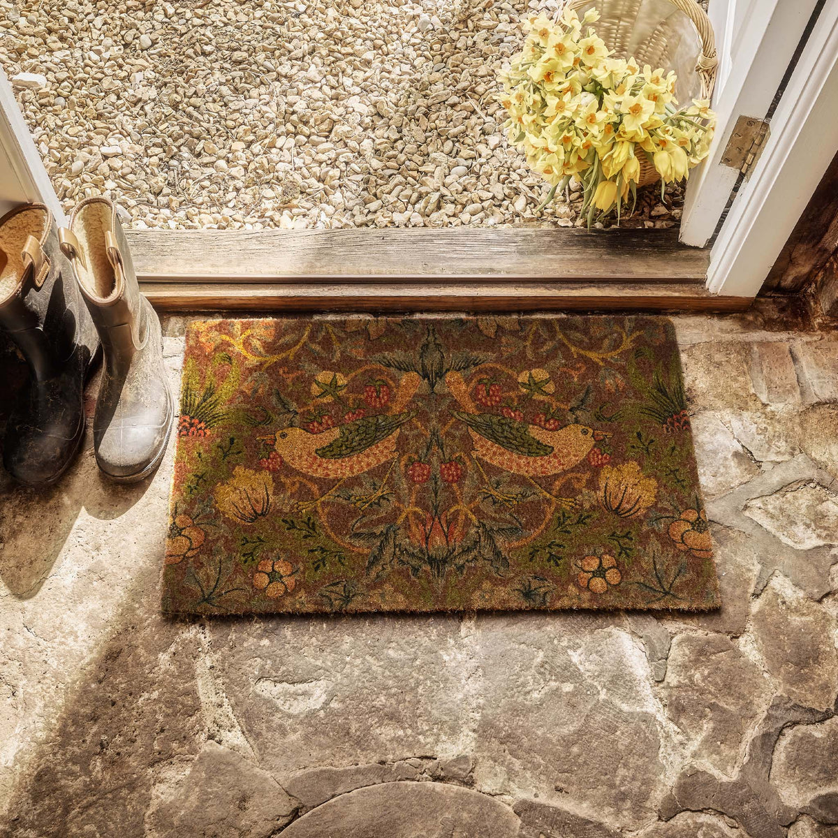 Morris & Co Printed Strawberry Thief Red