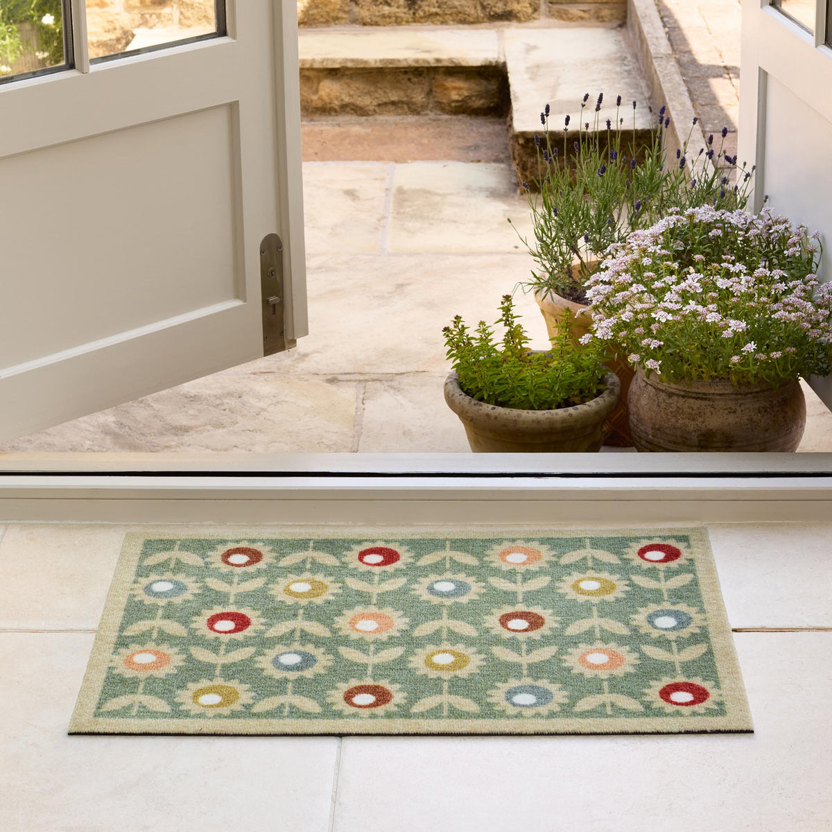My Mat Nylon Indoor Pattern Multi Floral Sage